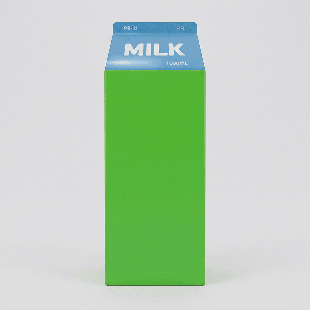 (천재교과서)체온용 열 변색 붙임딱지를 붙인 우유갑(1,000mL)